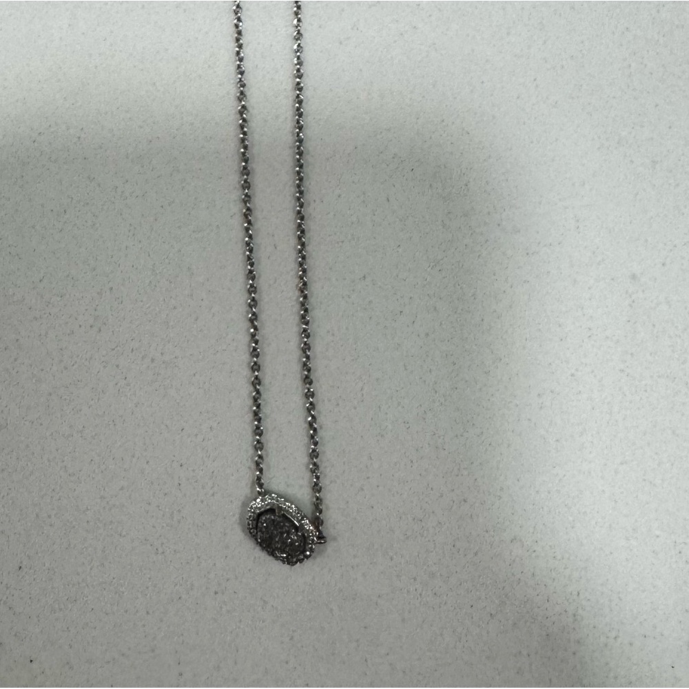 Kendra Scott silver necklace with stone